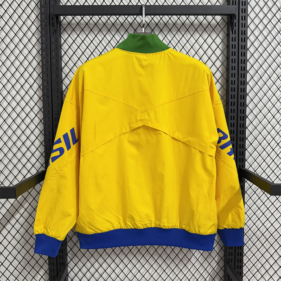 Brazil Yellow Waterproof Windbreaker back
