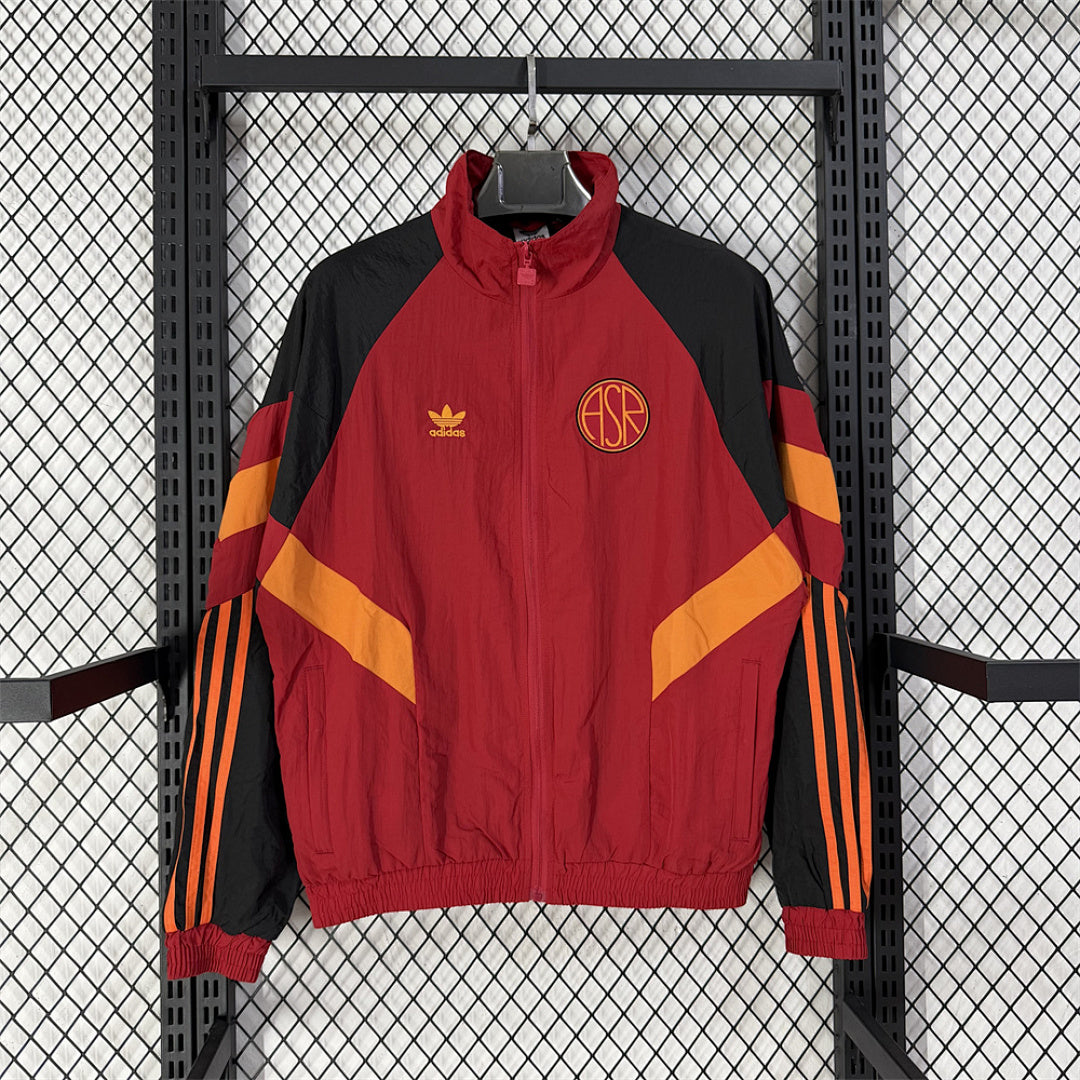 AS Roma Burgundy Colorblock Training Windbreaker front