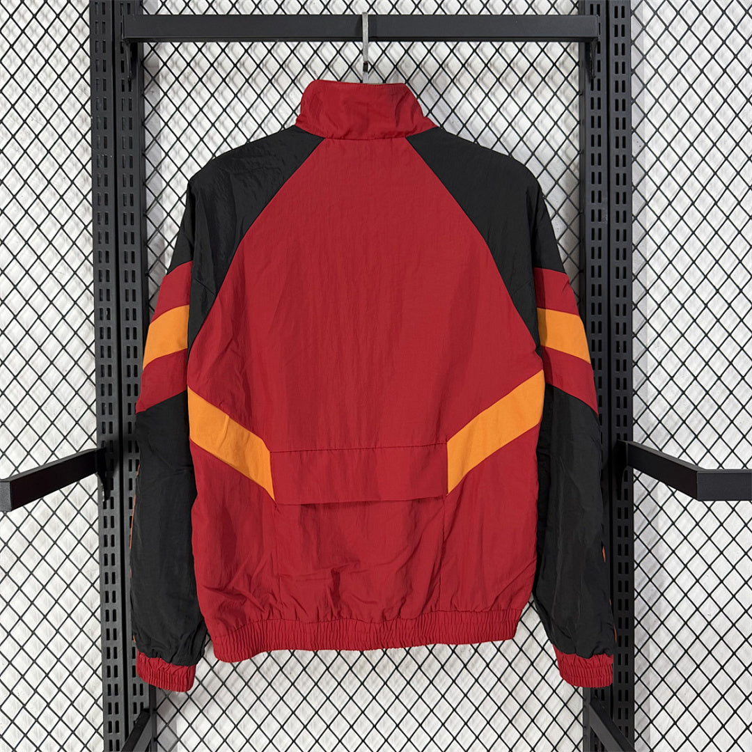 AS Roma Burgundy Colorblock Training Windbreaker back