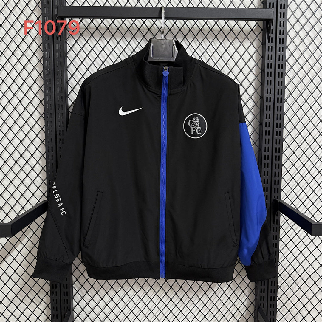 Chelsea Black and Blue Waterproof Windbreaker front