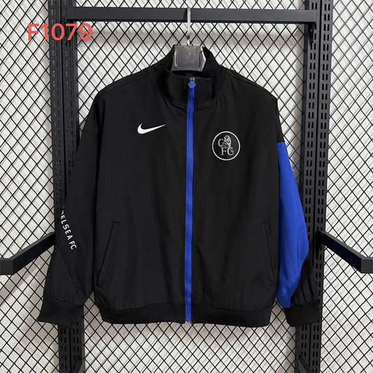 Chelsea Black and Blue Waterproof Windbreaker front