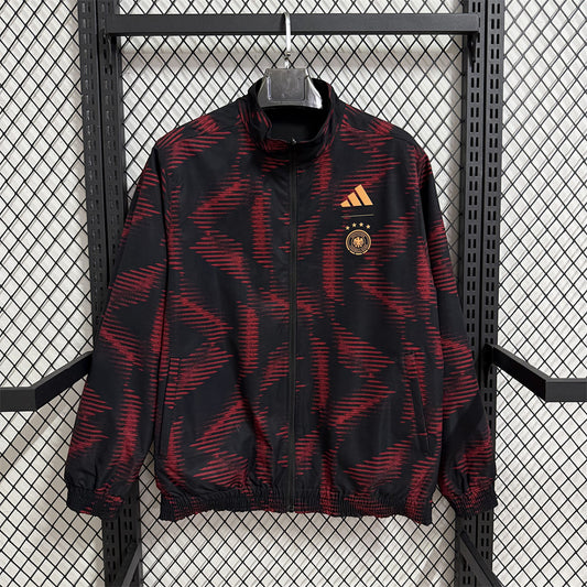Germany Red and Black Reversible Waterproof Windbreaker front