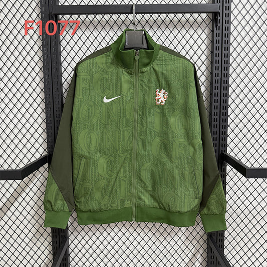Chelsea Army Green Training Waterproof Windbreaker front